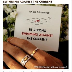 Swimming against the current Adjustable Fish ring